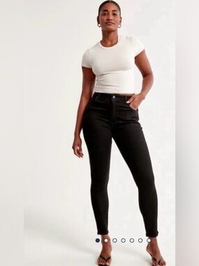 Abercrombie & Fitch Curve Love High Rise Super Skinny Ankle Jeans Size 24S Black